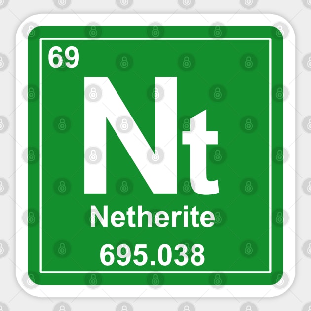 Netherite Periodic Element symbol from Minecraft Sticker by MonkeyKing